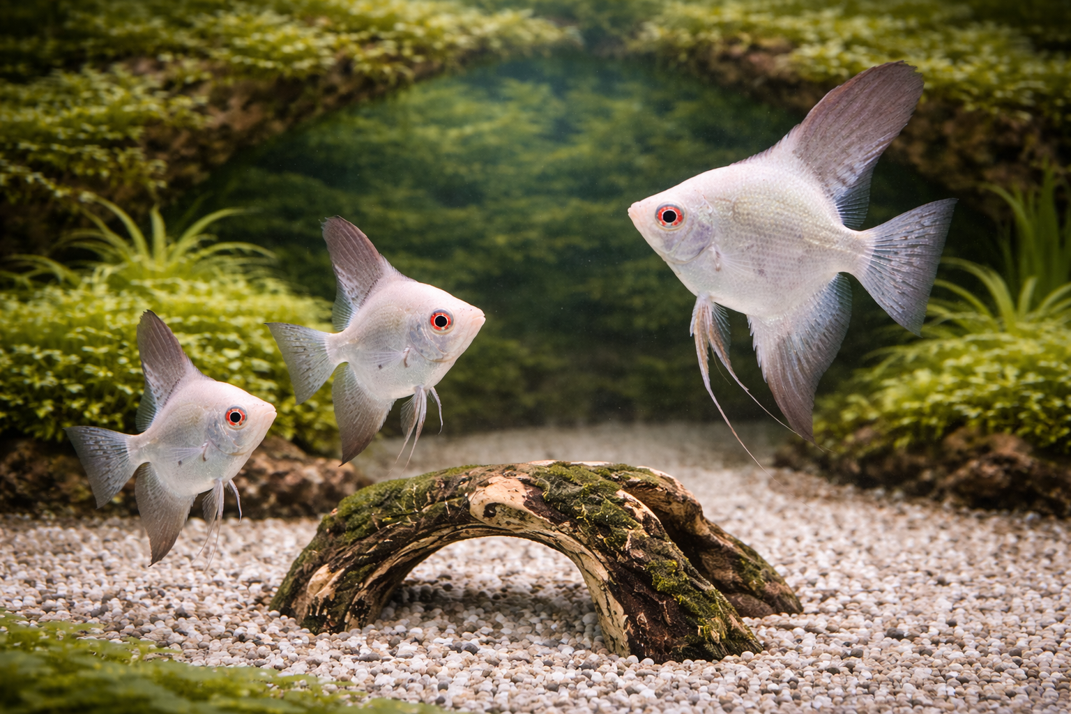 Bulgarian Green Seal Point Skalar 6–7 cm (Pterophyllum scalare)